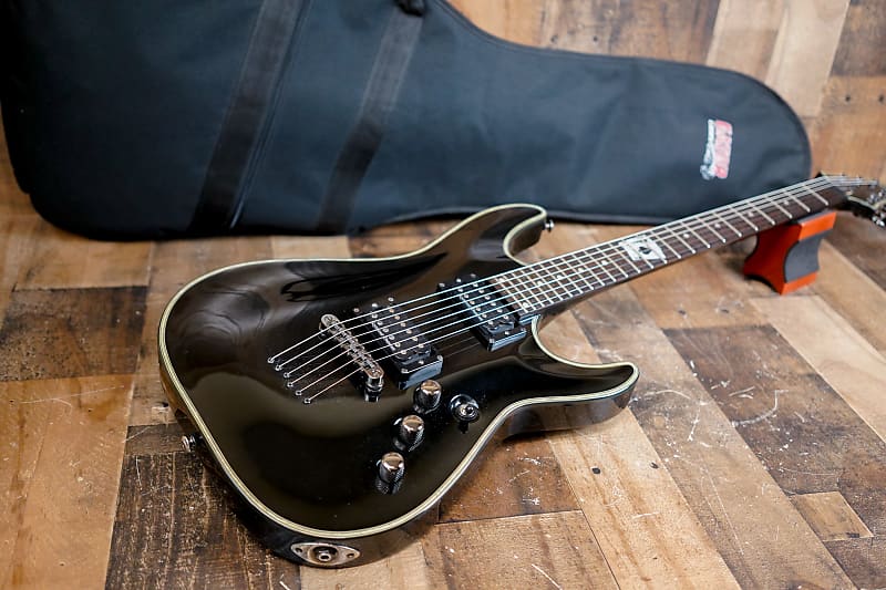 Schecter Blackjack EX Baritone 2009 Black Card Inlays Rare w