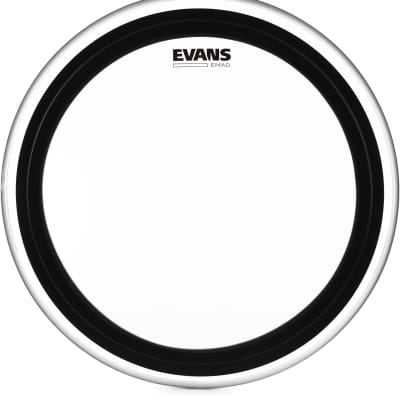 Evans EMAD Clear Bass Drum Batter Head - 20 inch  Bundle with Evans PB2 Double Bass Drum Patch (pair) - Black Nylon image 3
