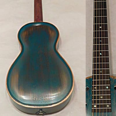 Recording King RM-993-VG Swamp Dog Parlor Resonator Guitar Distressed Vintage Green image 3