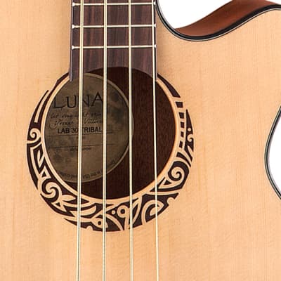 Luna Tribal Acoustic-Electric  Bass 30 Inch LAB 30 TRIBAL, Short Scale, New, Free Shipping image 8