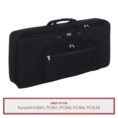 Gator Cases Keyboard Gig Bag fits Kurzweil K2661, PC361, PC3A6, PC3K6, PC3LE6
