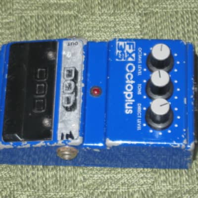 used naturally reliced from player's wear vintage DOD FX35 Octoplus - Octave effect pedal for guitar or bass, ANALOG, mid to late 1980s, USA + battery, strings, & extra battery clip (NO box / NO paperwork / NO adaptor) image 15