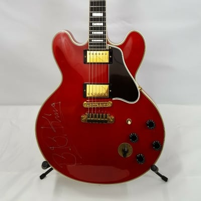 2007 Gibson Lucille B.B. King Cherry Red and Gold Hardware Guitar Signature LOA image 5