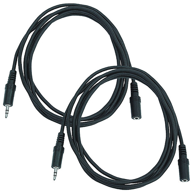 Seismic Audio SA-iMF6-2PACK 1/8" TRS Male to Female Extender Patch Cables - 6' (Pair) image 1