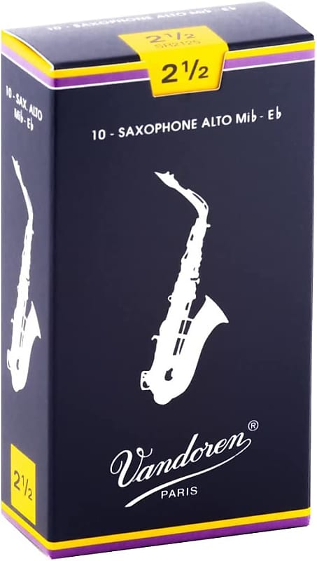 Vandoren Traditional Alto Saxophone Reeds Box of 10 Strength 2.5 image 1
