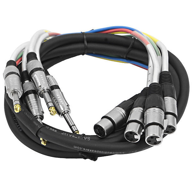 Seismic Audio SAXT-4x10F 4-Channel 1/4" TRS Male to XLR Female Snake Cable - 10' image 1