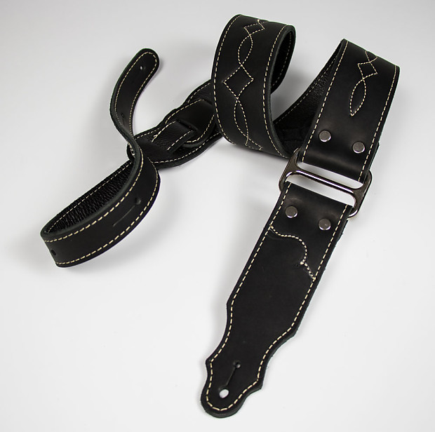 Franklin Straps Leather and Chrome Series 2" Guitar Strap image 1