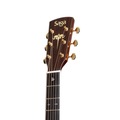 Saga SL55 All-Solid Spruce Top Mahogany Back & Sides Acoustic-Electric Dreadnought Guitar | Natural Gloss image 7