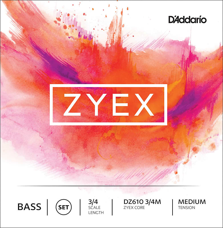 D'Addario Zyex Bass String Set, 3/4 Scale, Medium Tension image 1