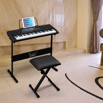 Glarry GEP-104 61 Key Portable Keyboard with Piano Stand, Piano Bench, Built In Speakers, Headphones image 9