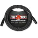 Pig Hog Black & White Woven Mic Cable,10ft XLR