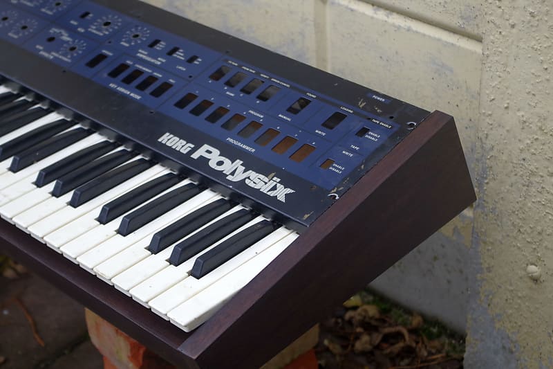 Korg Polysix Wooden Case Analog Synthesizer Meranti Wood Brown Excellent Build image 1