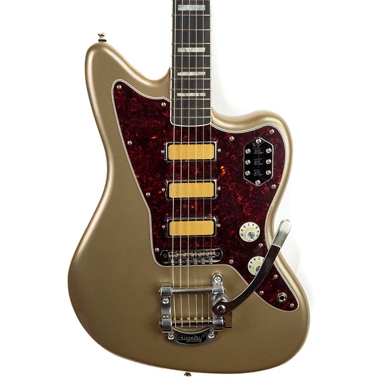 Fender Jazzmaster Gold Foil pickups, Shoreline gold, Ebony Reverb