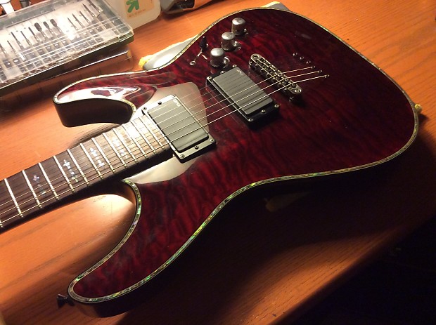 Schecter Hellraiser C-1 2007 Black Cherry Burst | Reverb