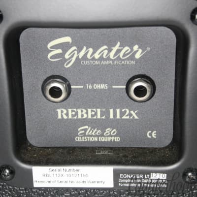 *Egnater REBEL-112X 1 x 12-Inch Extension Cabinet for Celestion Elite-80 Loaded* image 3