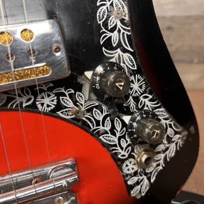 Kawai Teisco ET-200 Redburst Tulip Dual Gold Foil Pickup Electric Guitar - 1960's image 9