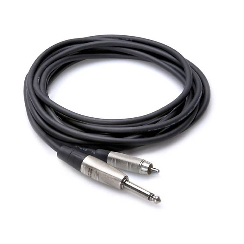 Hosa HPR-010 Pro Unbalanced Interconnect REAN Cable 1/4 in TS to RCA, 10 ft image 1