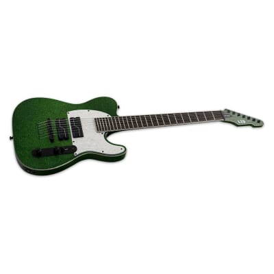 ESP LTD SCT-607B Stephen Carpenter Signature 7-String Baritone Electric Guitar - Green Sparkle image 3