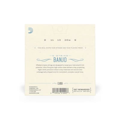 D'Addario EJ69 5-String Banjo Strings, Phosphor Bronze, Light, 9-20 image 2