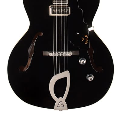 Guild T-50 Slim Dynasonic - Hollow Body Electric Guitar - Black 2024 - Gloss for sale