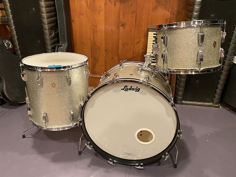 1967 Ludwig Super classic drum set Silver sparkle Reverb
