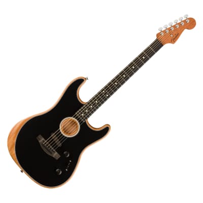 Fender American Acoustasonic Stratocaster - Black w/ Ebony FB image 1