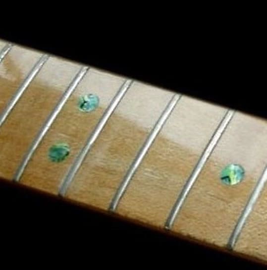 Custom Dot Fret Markers - Inlay Stickers for Guitars, Bass & Ukuleles AB (Abalone Blue)