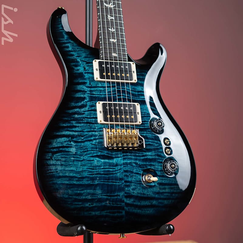 PRS Custom 24-08 Electric Guitar Aquamarine w/ Black Wrap Burst 10-Top