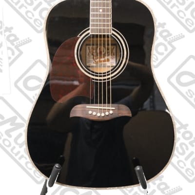 Oscar Schmidt OG2 Left Hand Dreadnought Acoustic Guitar Black w/Hard Case OG2BLH CASE image 3