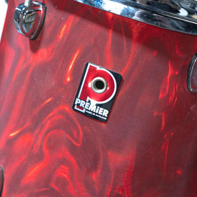 Premier 5 Piece England Drum Kit - 22 / 16 / 14 / 13 / 12 - Red Satin Swirl image 2