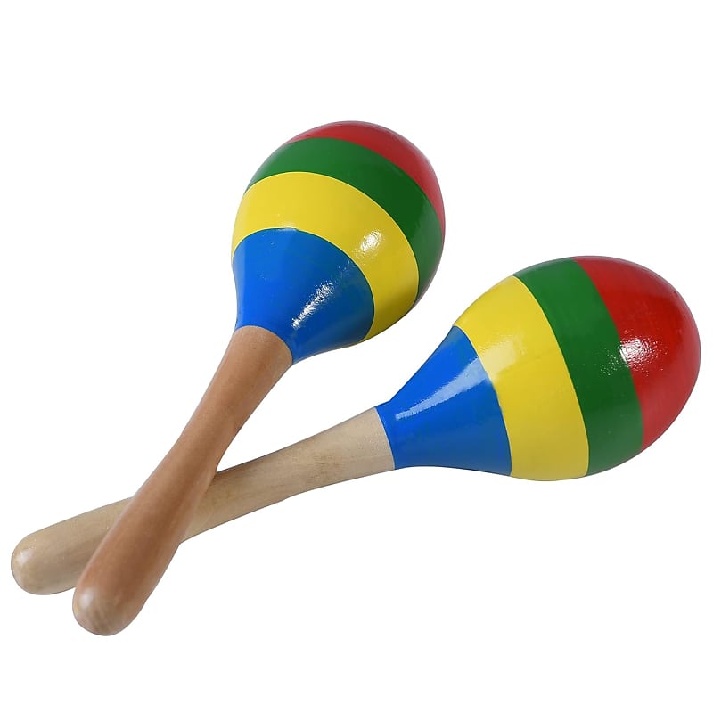 Maracas Hand Percussion Rattles, Wooden Rumba Shaker Musical Reverb
