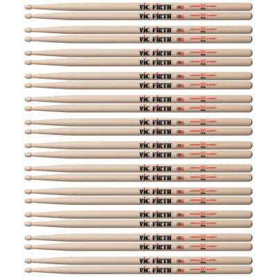 12 Pairs Vic Firth 55A Wood Tip American Classic Hickory Drumsticks Brick