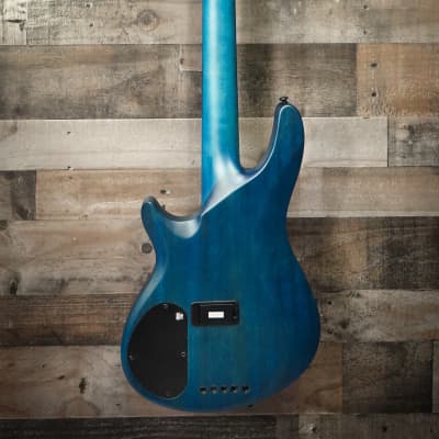 Schecter C-5 GT Satin Trans Blue with Black Racing Stripe Electric Bass Guitar B-Stock image 2