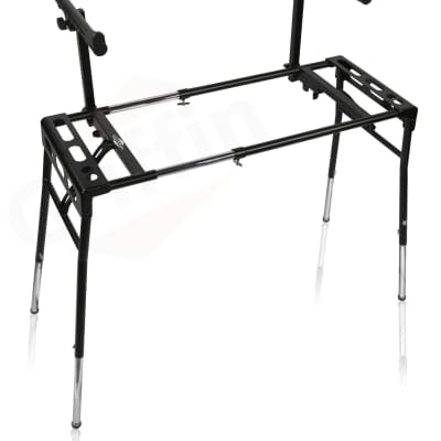 Keyboard Stand DJ Workstation Table Top Piano Holder 2-Tier Double Studio Mount image 4