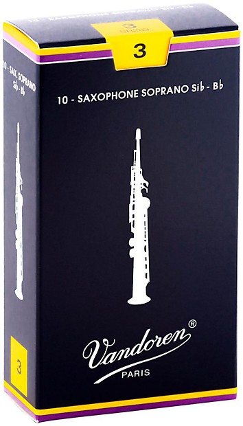 Vandoren SR203 Traditional Soprano Sax Reeds - Strength 3.0 (Box of 10) image 1