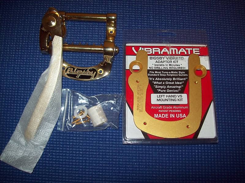 Bigsby USA MADE B5 LEFT-HANDED & Lefty Vibramate - GOLD image 1