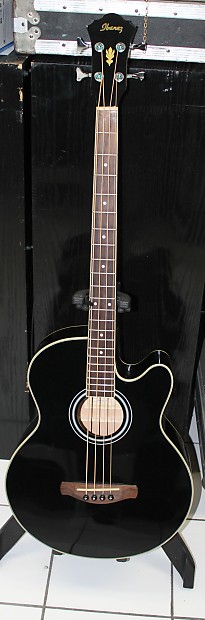 Ibanez AEB5E BK 3U 06 4 String Acoustic Electric Bass Guitar Reverb