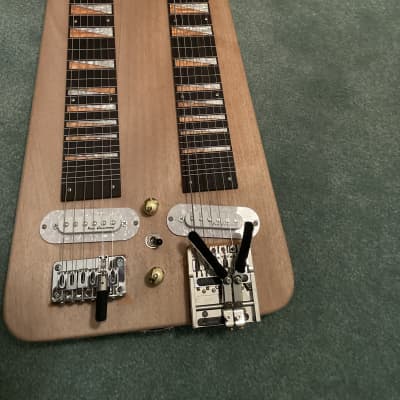 LAP STEEL guitar double neck Mahogany, home assembly open D and C6 with benders image 24