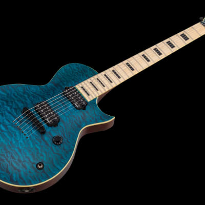 ESP Ltd Eclipse ZH-EC-7B QM BLKAQSB - Black Aqua Satin