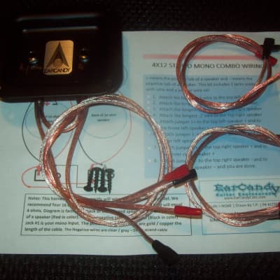 EarCandy 4x10 4x12 Stereo Mono Combo guitar or bass speaker cab Wiring Harness & plate No Soldering image 1