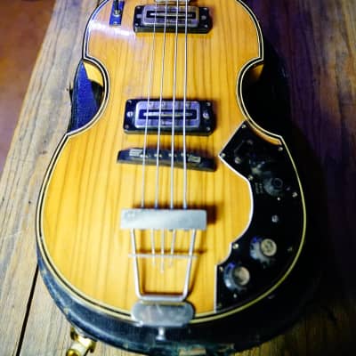 Hofner 5000/1B Super Beatle Bass Guitar 1970s Natural Maple image 1
