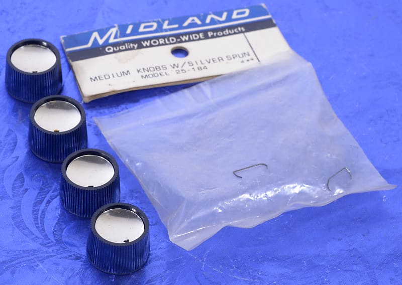 Set Of Four Midland Medium Silver Spun Knobs Model 25-1864