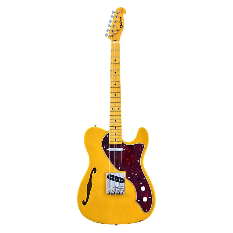 CNZ Audio Thinline TL Semi-Hollow Electric Guitar - Maple Neck, Butterscotch Blonde image 1