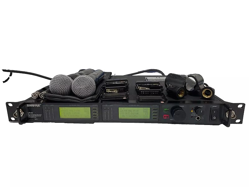 Shure UR4D L3 Dual Wireless Receiver W/2 UR2 Handheld Transmitters #2417 (One) image 1