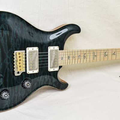 PRS Guitars Wood Library Custom 24 Fatback Quilt - Teal Black 10 Top image 3