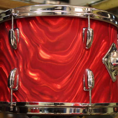 1966 Slingerland 'Modern Combo' in Red Satin Flame 14x18 14x16 9x13 9x10 image 10