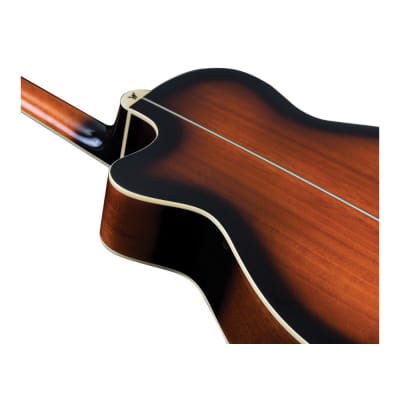 Washburn EA15 Festival Series Mini Jumbo Cutaway Acoustic Electric Guitar. Tobacco Burst image 6