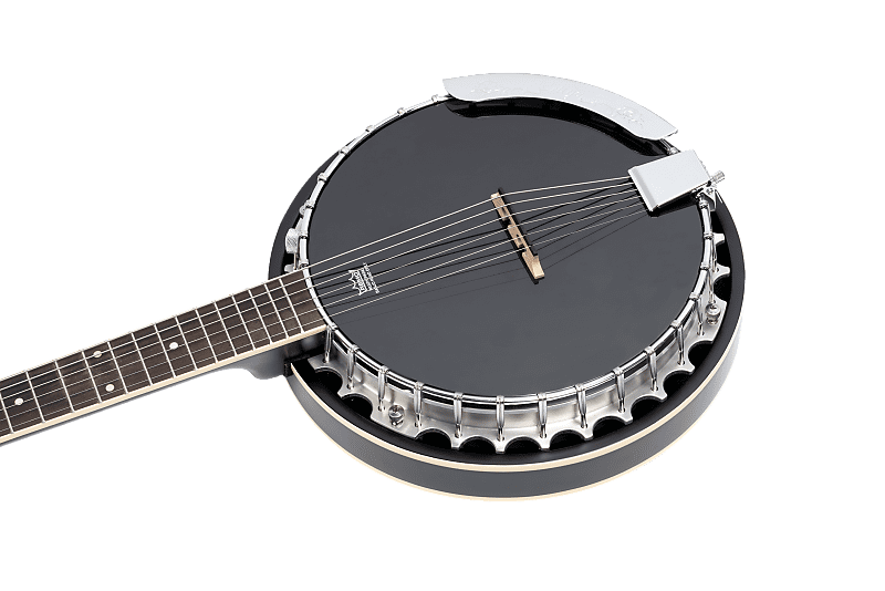 Ortega OBJE356-SBK-L Raven Series Banjo 6 String Lefty Satin Black + Gigbag image 1