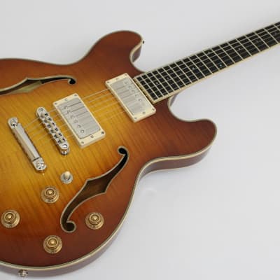 Eastman T185MX Thinline Archtop Electric Guitar, Goldburst image 2