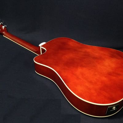 Haze F631BCEQMS Thin Body Acoustic Guitar, EQ, Cutaway + Free Gig Bag, Picks image 4